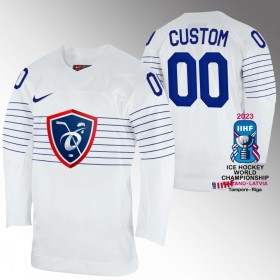Dresovi Francuska IIHF World Championship 2023 Custom Bijela - Muške